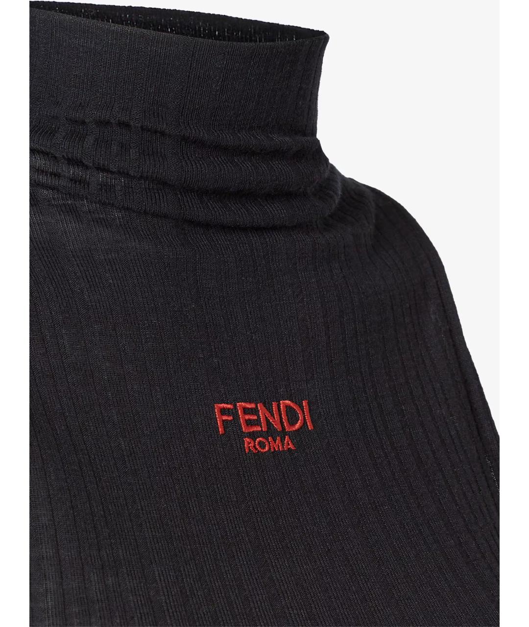 FENDI Черная хлопковая майка, фото 3