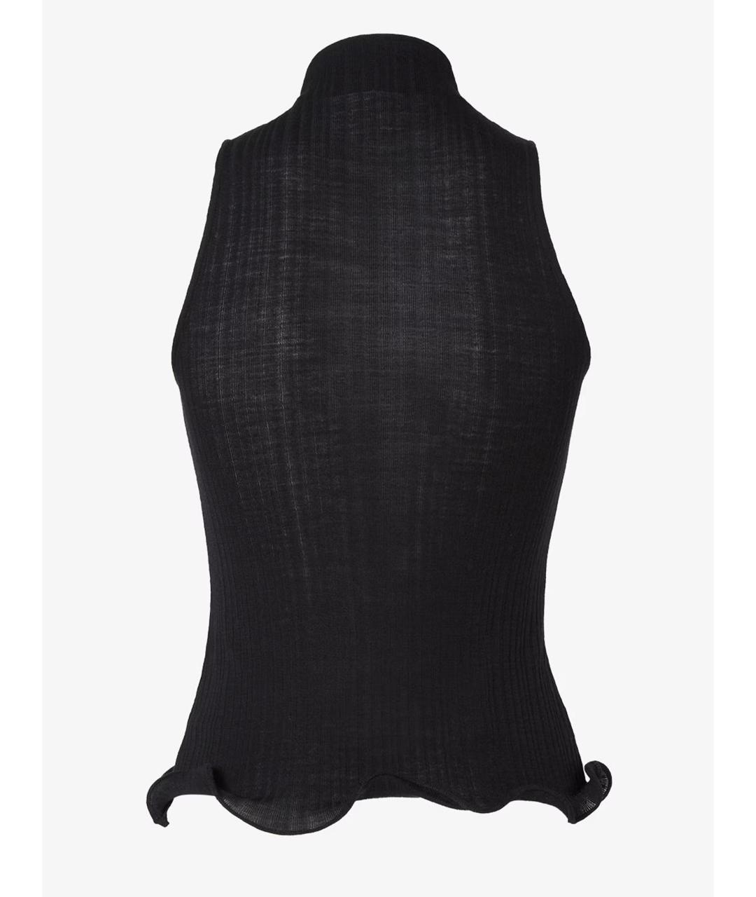 FENDI Черная хлопковая майка, фото 2