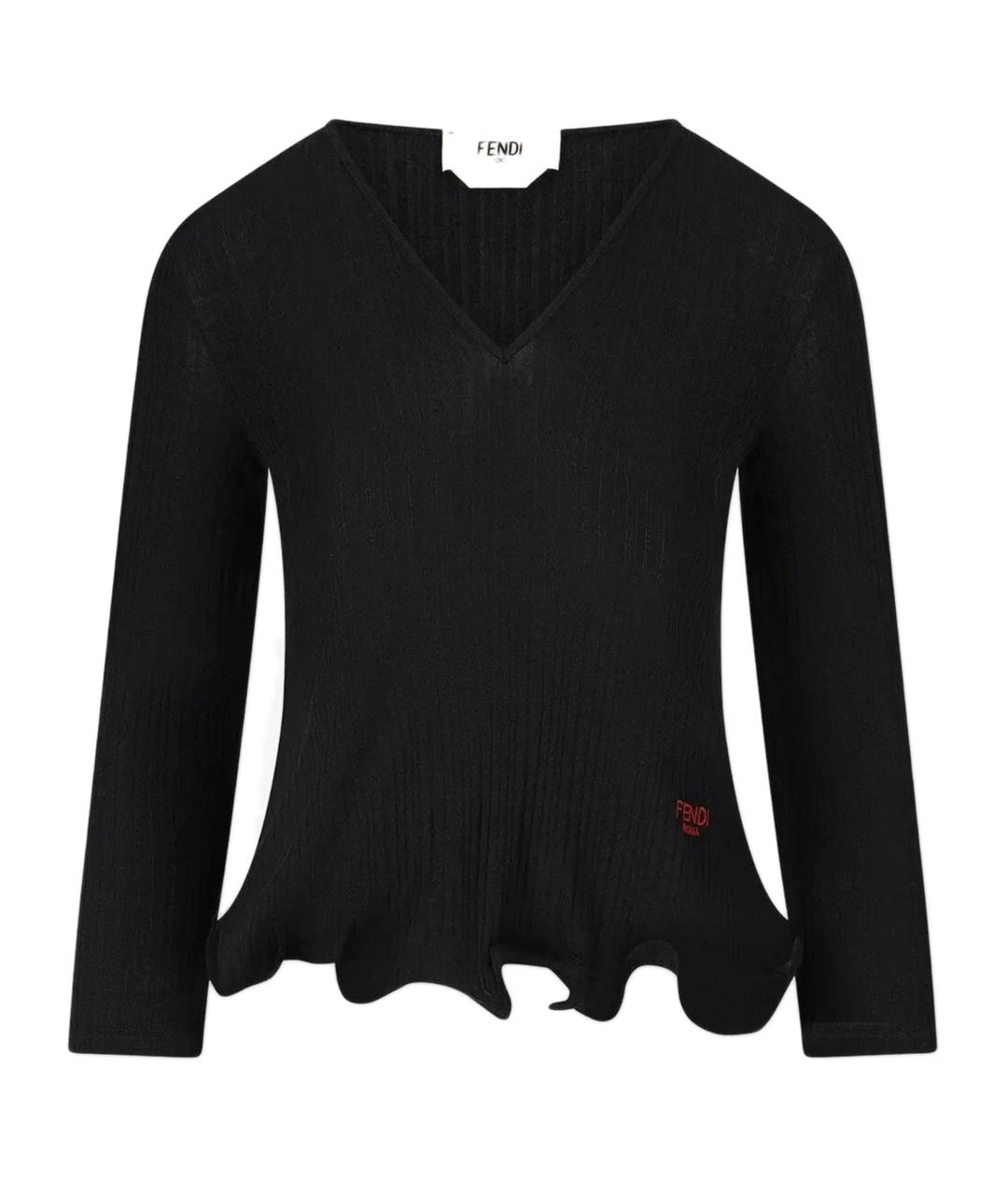FENDI Черный шерстяной джемпер / свитер, фото 1