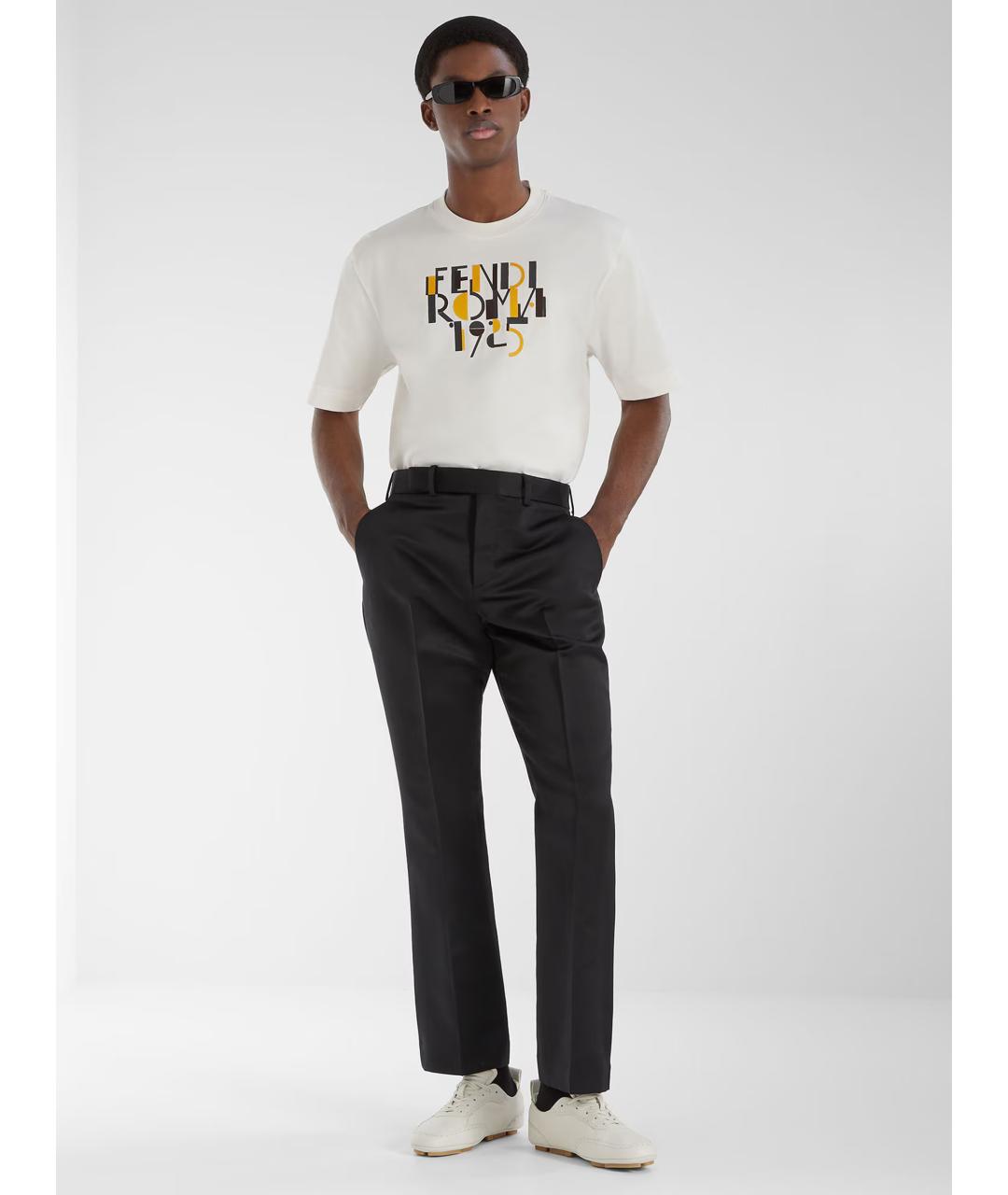 FENDI Белая хлопковая футболка, фото 3