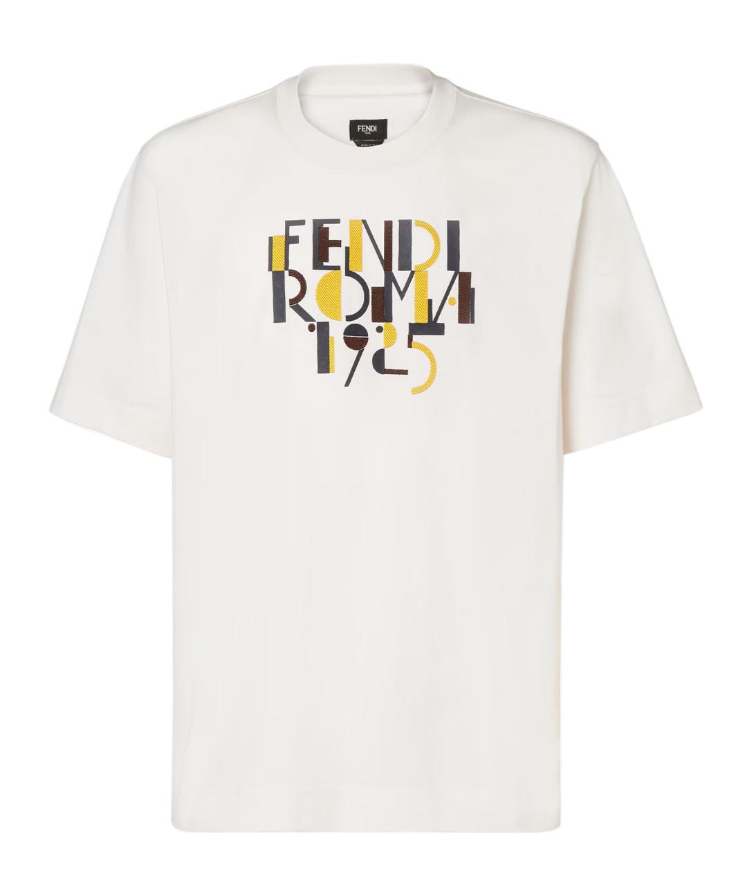 FENDI Белая хлопковая футболка, фото 1