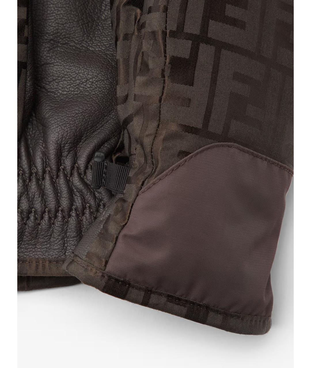 FENDI Коричневые перчатки, фото 2