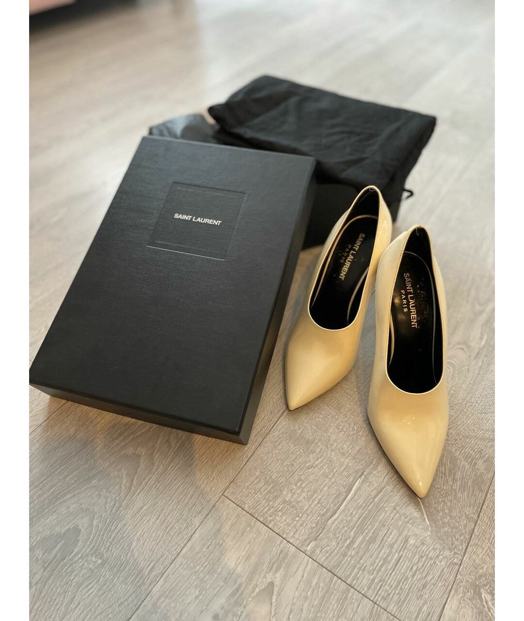 SAINT LAURENT Белые туфли из лакированной кожи, фото 5