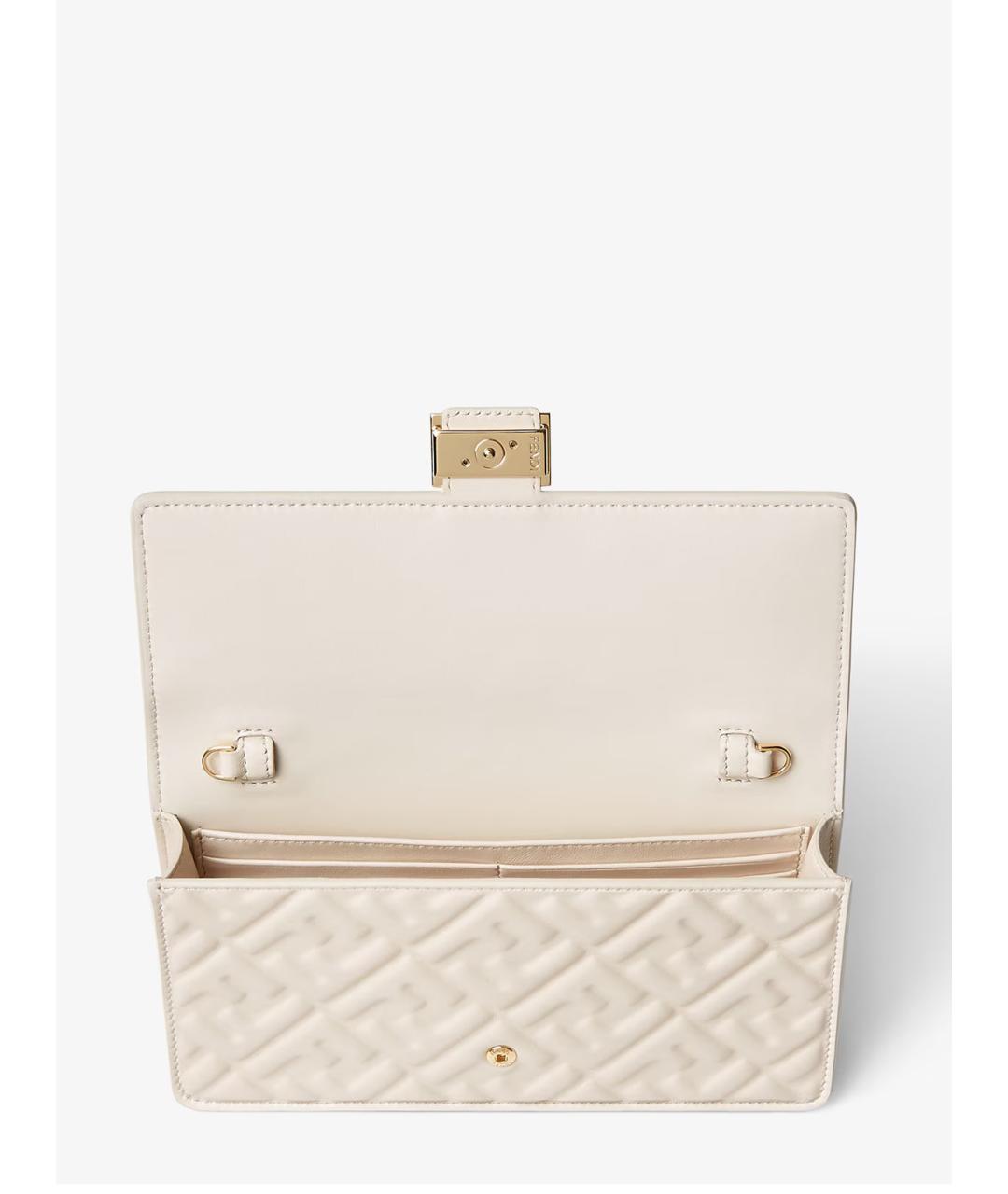 FENDI Белая кожаная сумка через плечо, фото 4