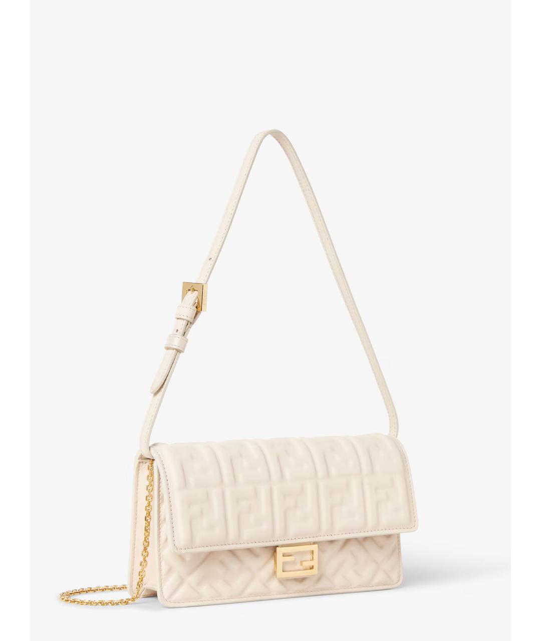 FENDI Белая кожаная сумка через плечо, фото 2