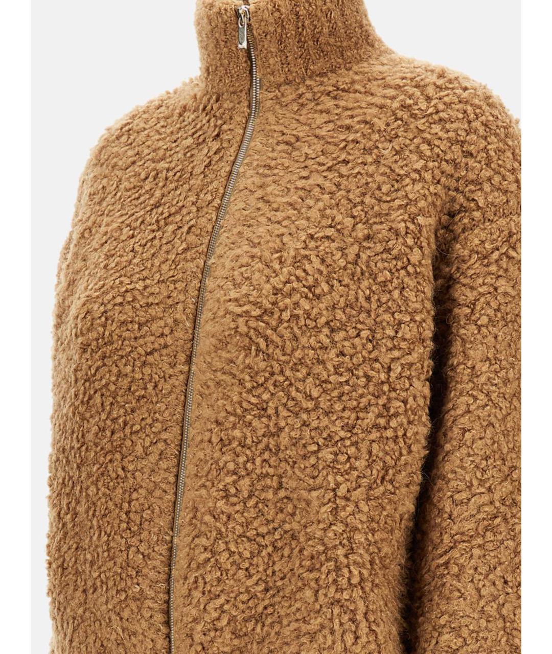 MAX MARA STUDIO Коричневый шерстяной кардиган, фото 3