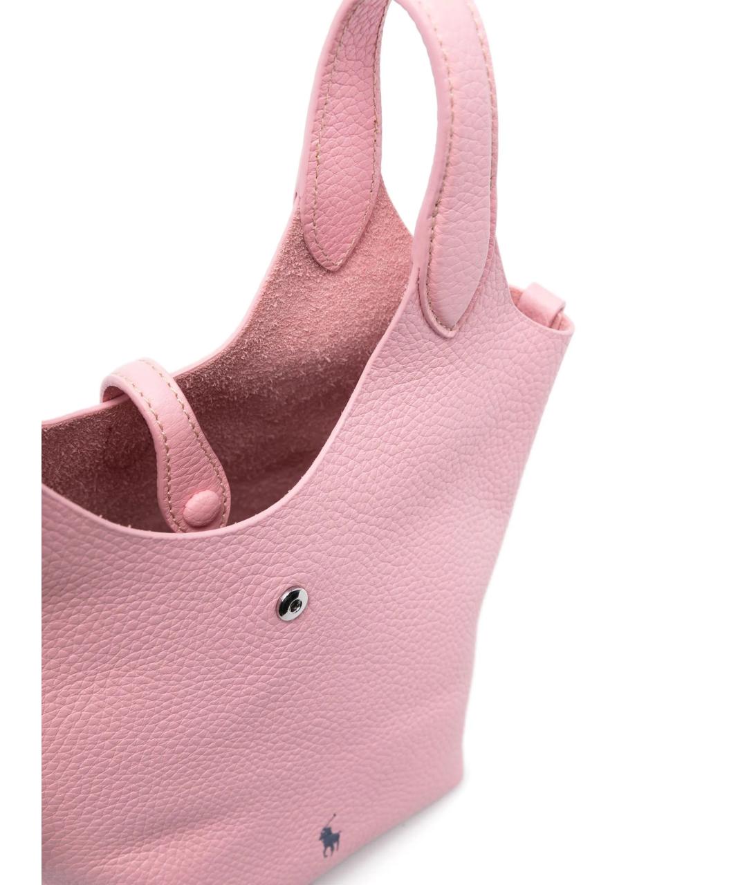 POLO RALPH LAUREN Розовая кожаная сумка через плечо, фото 5