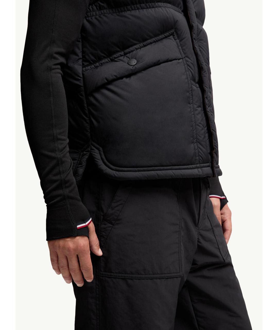 MONCLER Черный полиамидовый жилет, фото 7