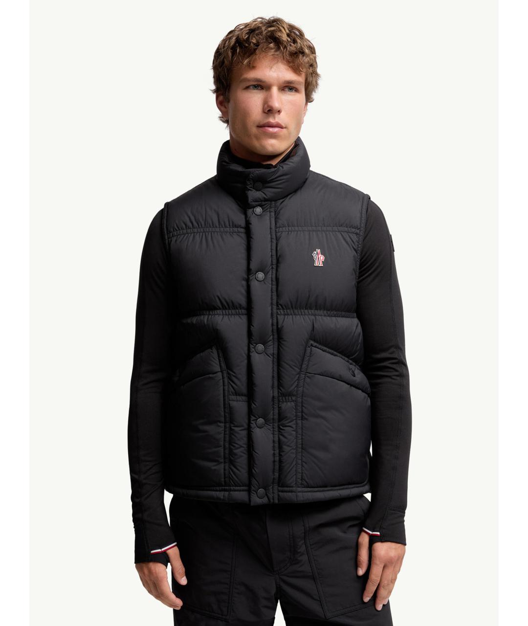 MONCLER Черный полиамидовый жилет, фото 4