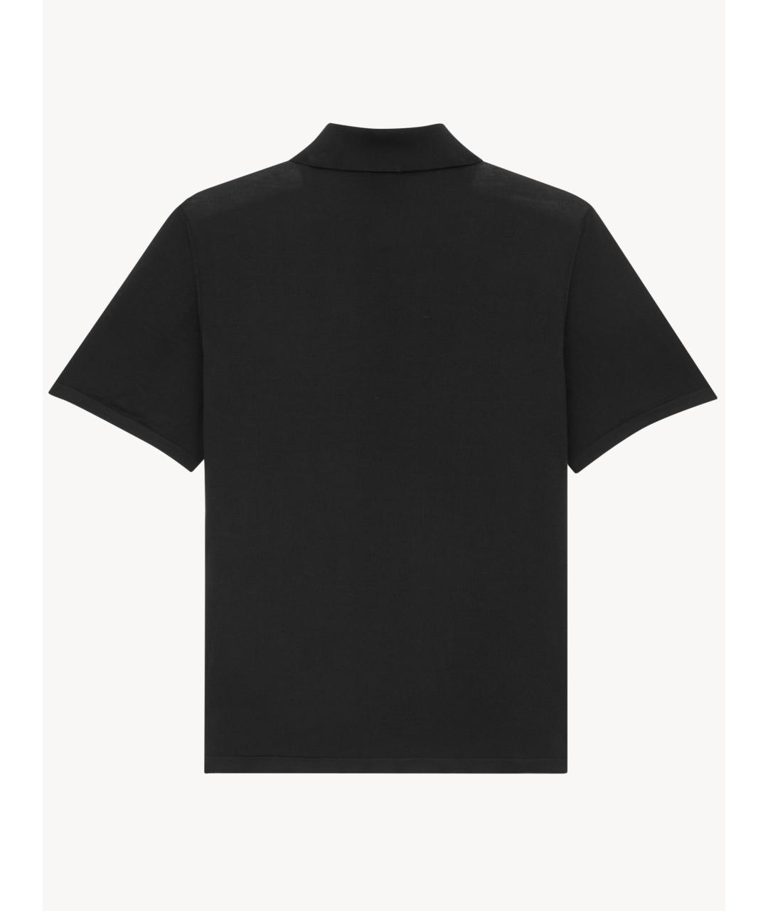 SAINT LAURENT Черное поло с коротким рукавом, фото 2