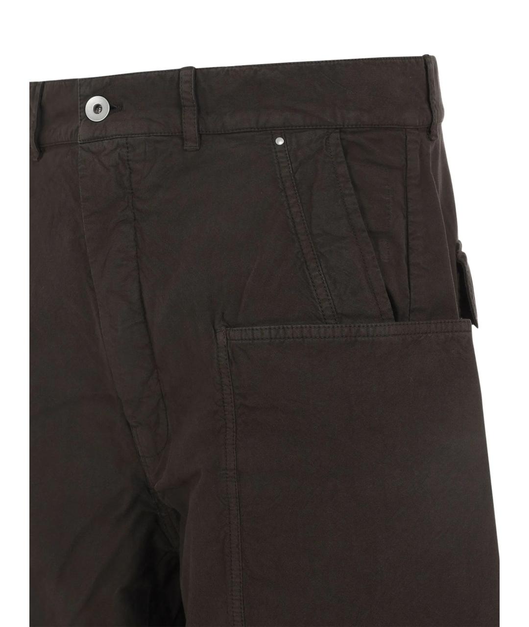 RICK OWENS DRKSHDW Коричневые хлопковые повседневные брюки, фото 3