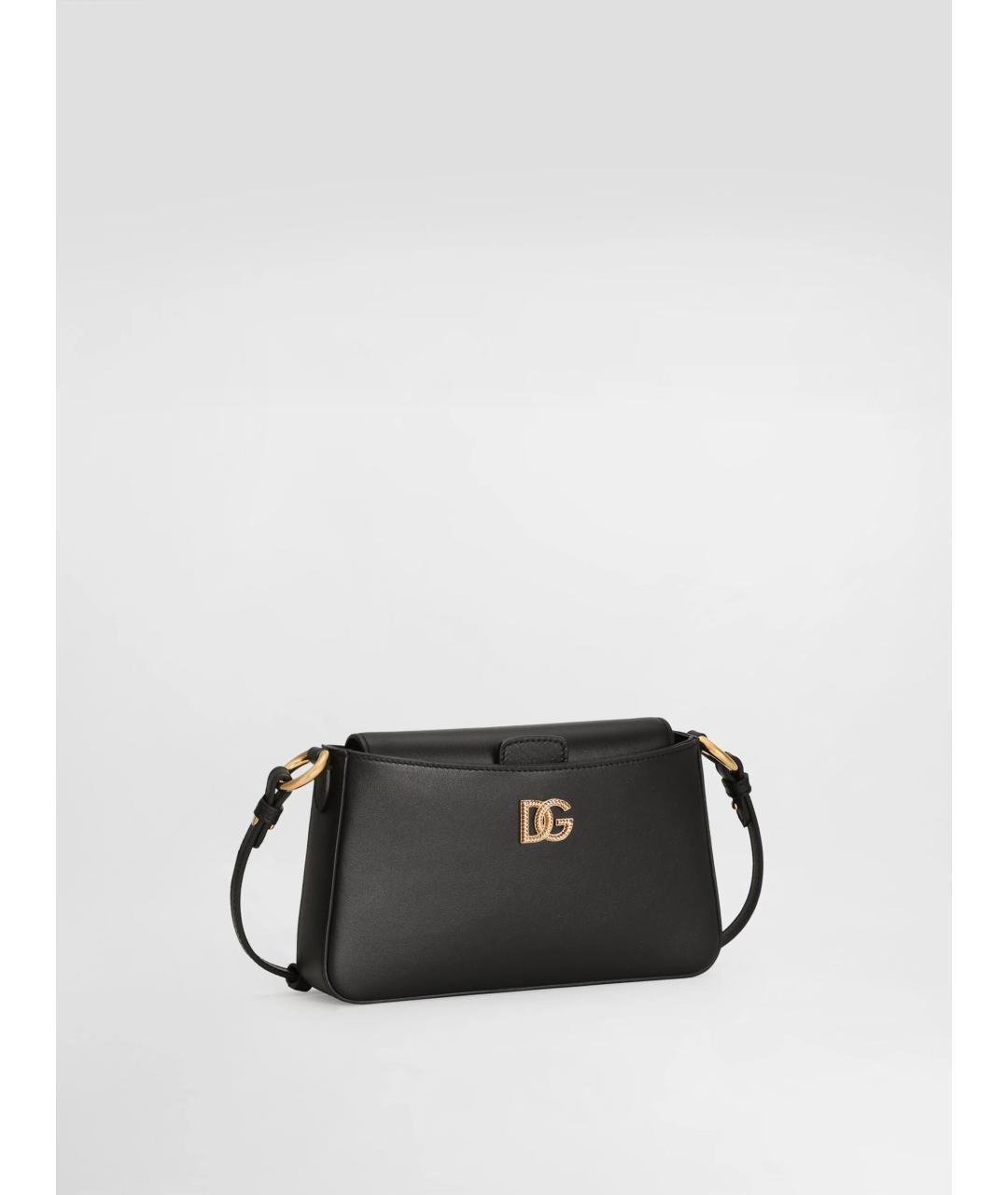 DOLCE&GABBANA Черная кожаная сумка тоут, фото 3