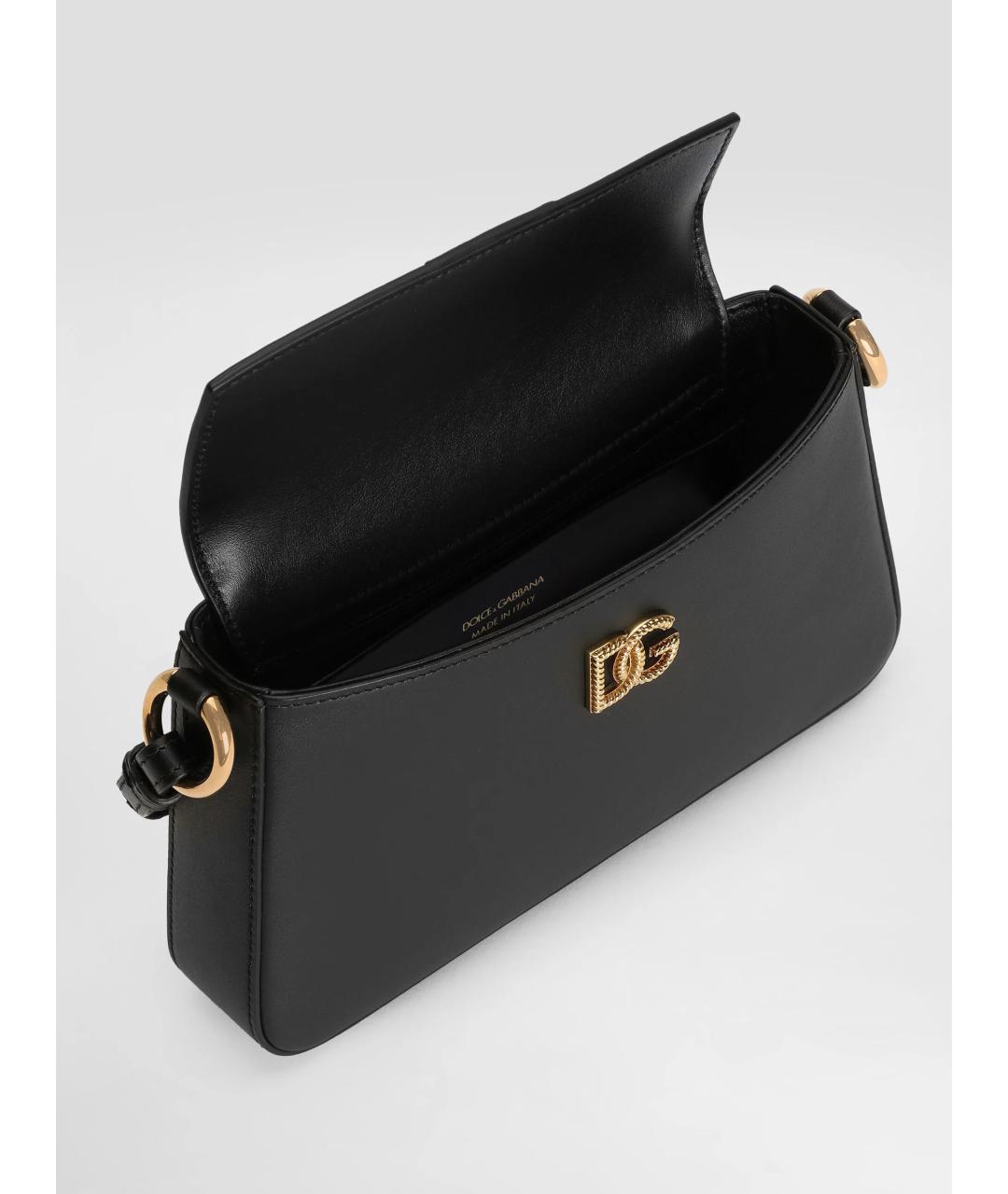 DOLCE&GABBANA Черная кожаная сумка тоут, фото 4