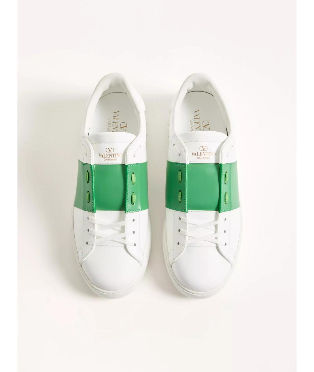 VALENTINO Белые кожаные низкие кроссовки / кеды, фото 5