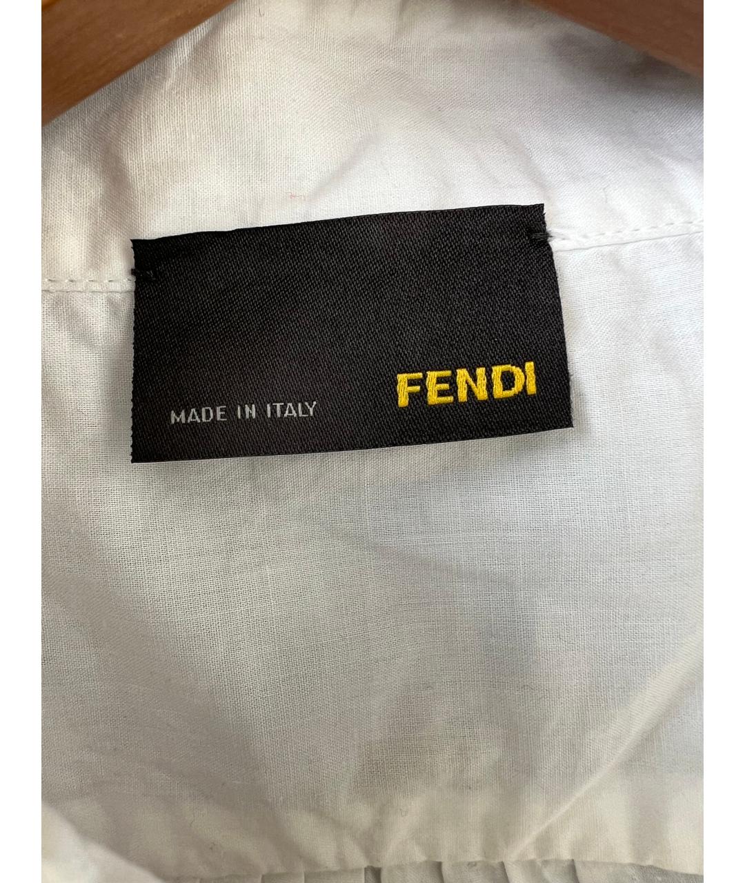 FENDI Белая хлопковая блузы, фото 3