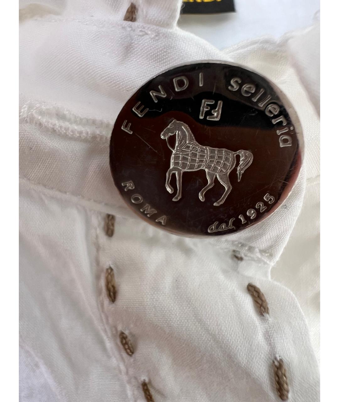 FENDI Белая хлопковая блузы, фото 2