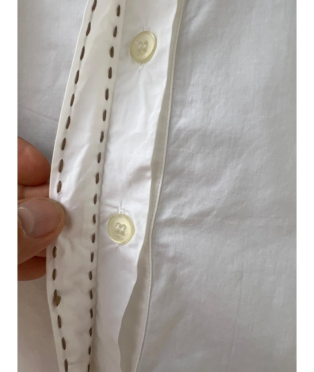 FENDI Белая хлопковая блузы, фото 4