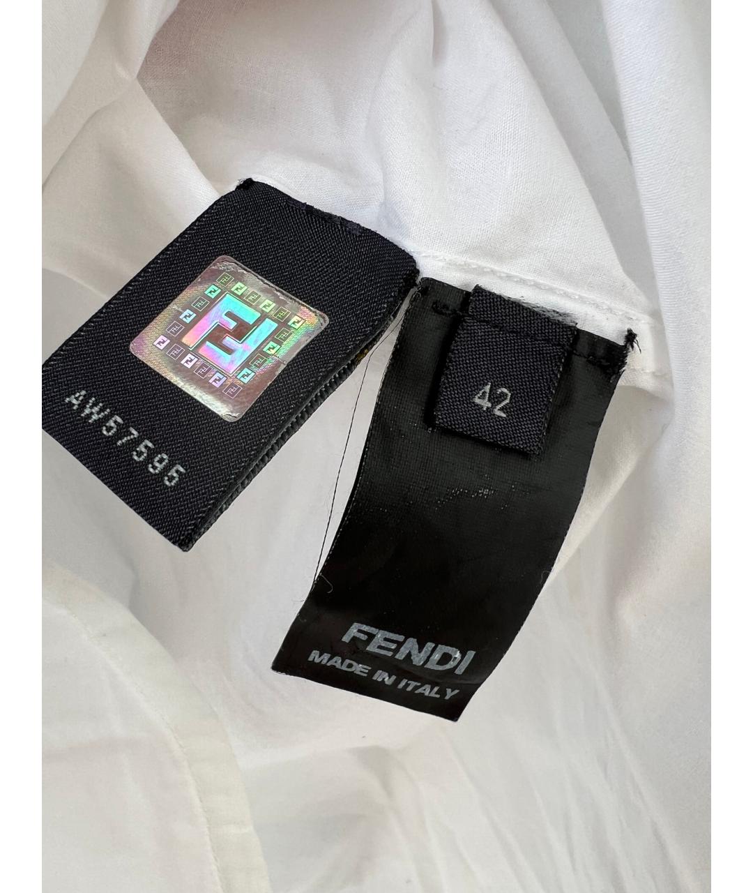 FENDI Белая хлопковая блузы, фото 7