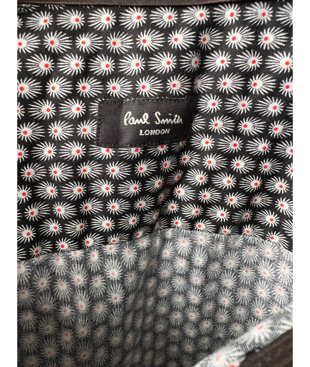 PAUL SMITH Черная хлопковая классическая рубашка, фото 3