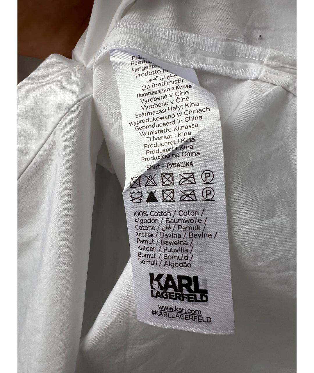 KARL LAGERFELD Белая хлопковая блузы, фото 6