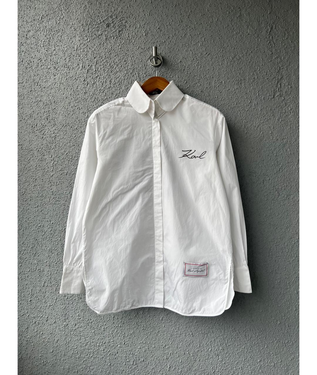KARL LAGERFELD Белая хлопковая блузы, фото 9