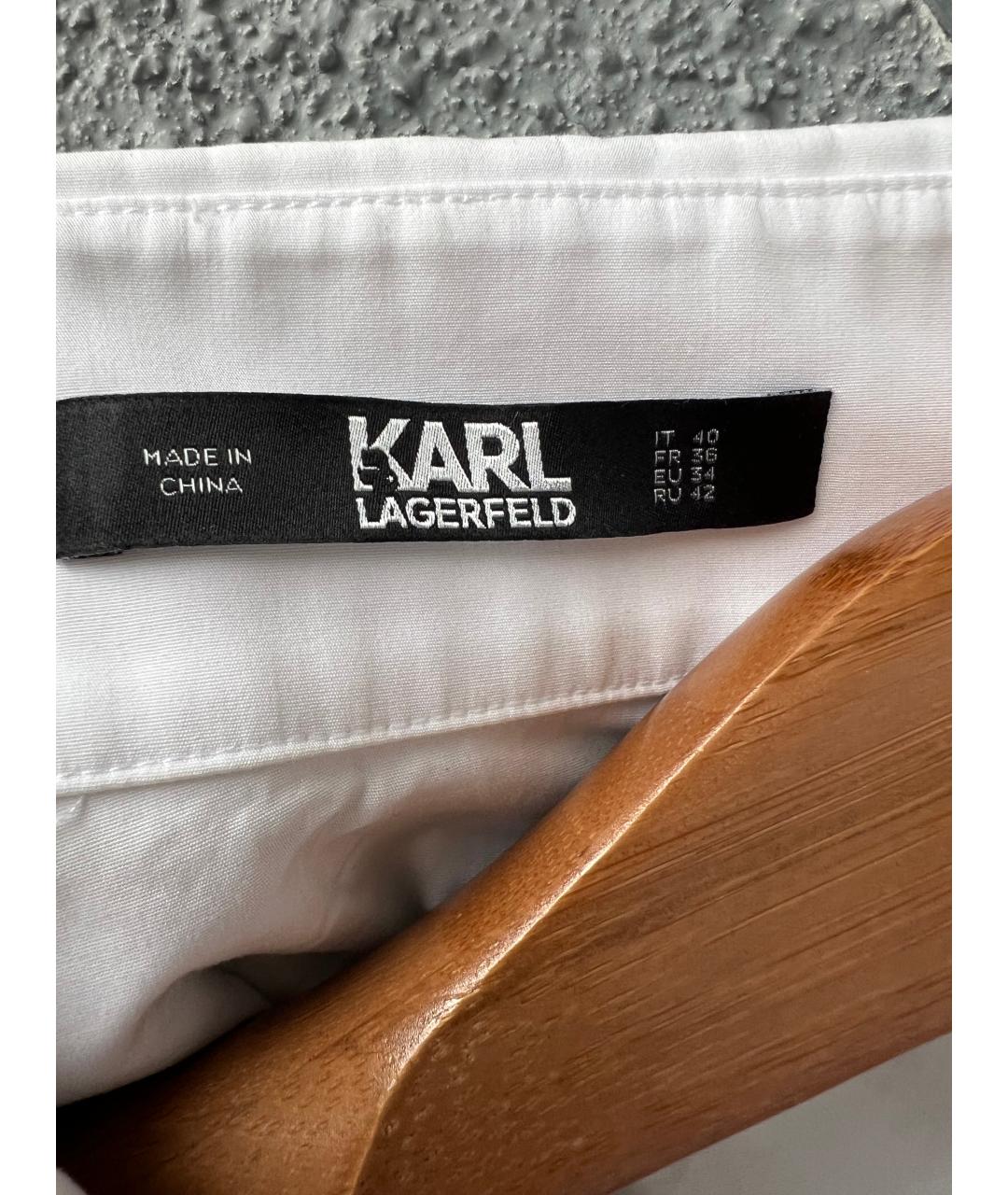 KARL LAGERFELD Белая хлопковая блузы, фото 5