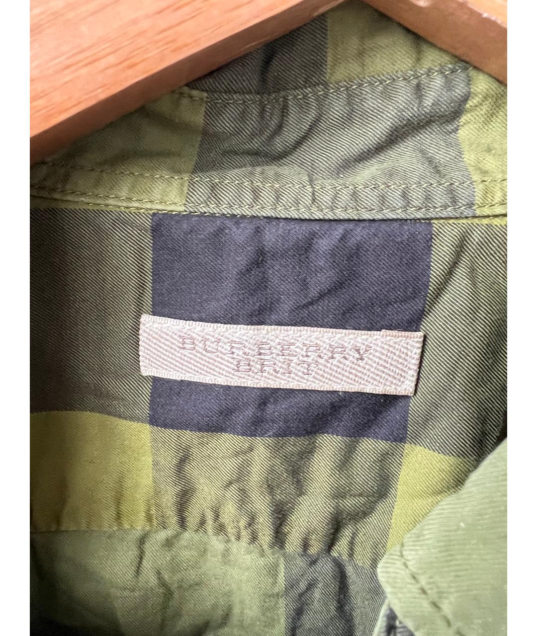 BURBERRY Зеленая хлопковая кэжуал рубашка, фото 4