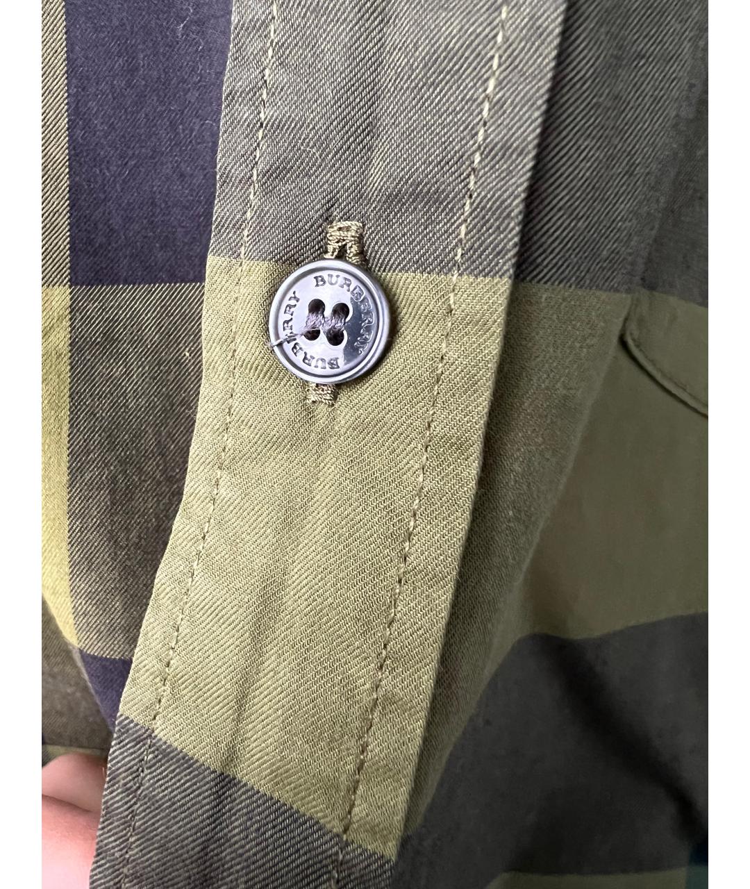 BURBERRY Зеленая хлопковая кэжуал рубашка, фото 8