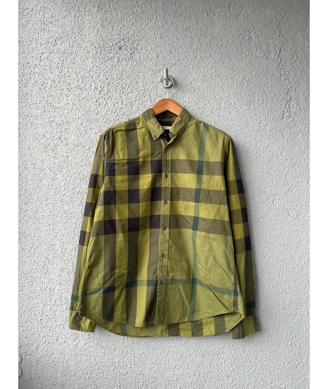 BURBERRY Зеленая хлопковая кэжуал рубашка, фото 9