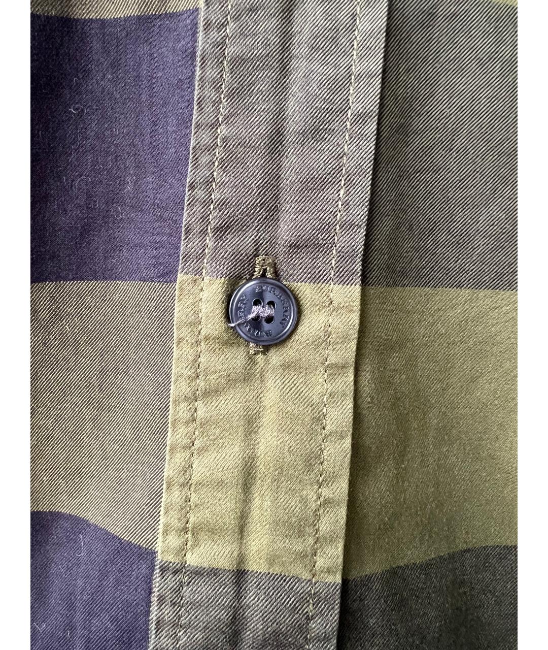 BURBERRY Зеленая хлопковая кэжуал рубашка, фото 3