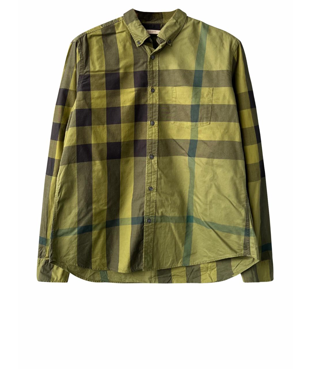 BURBERRY Зеленая хлопковая кэжуал рубашка, фото 1
