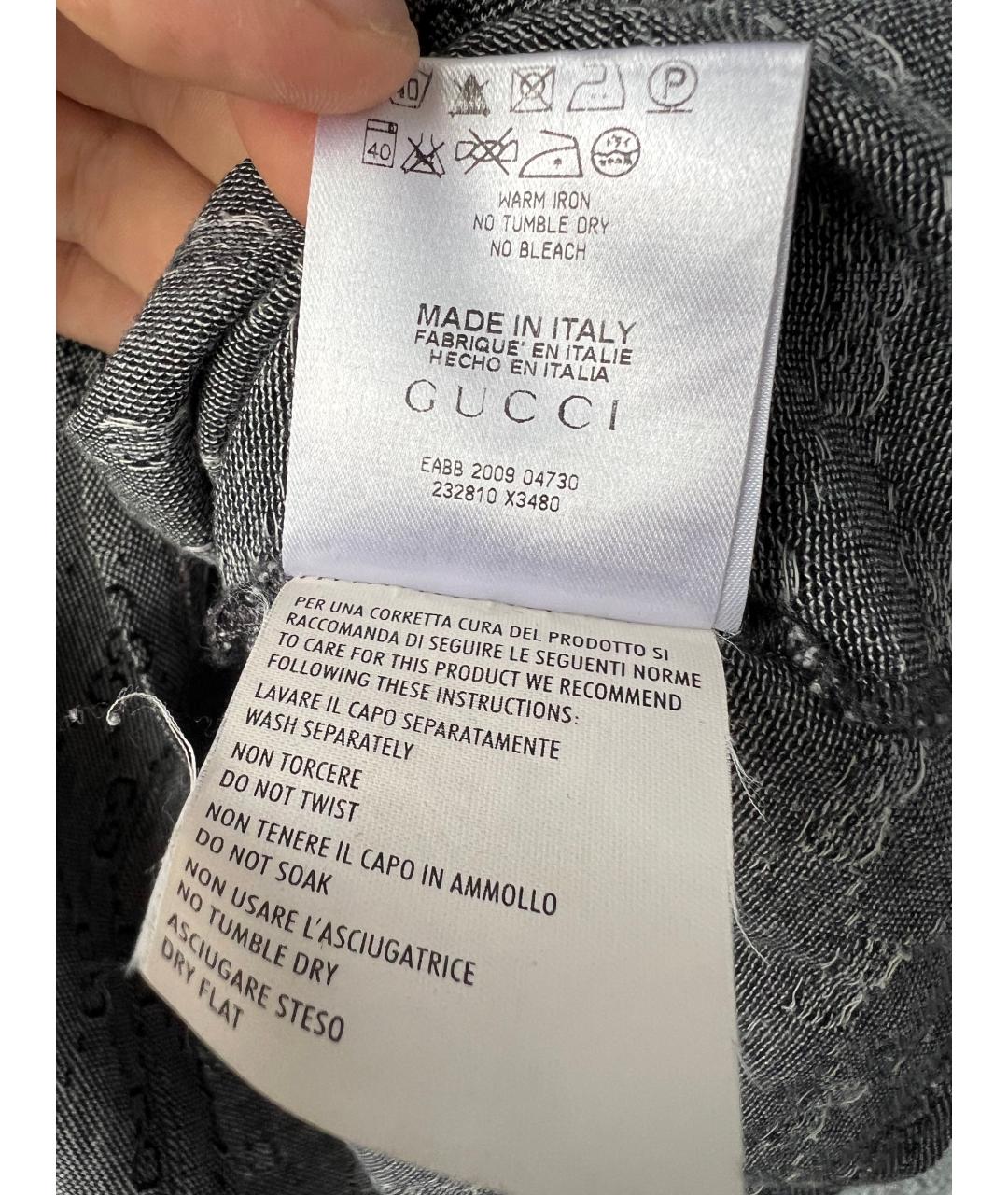 GUCCI Серое хлопковое поло с коротким рукавом, фото 6