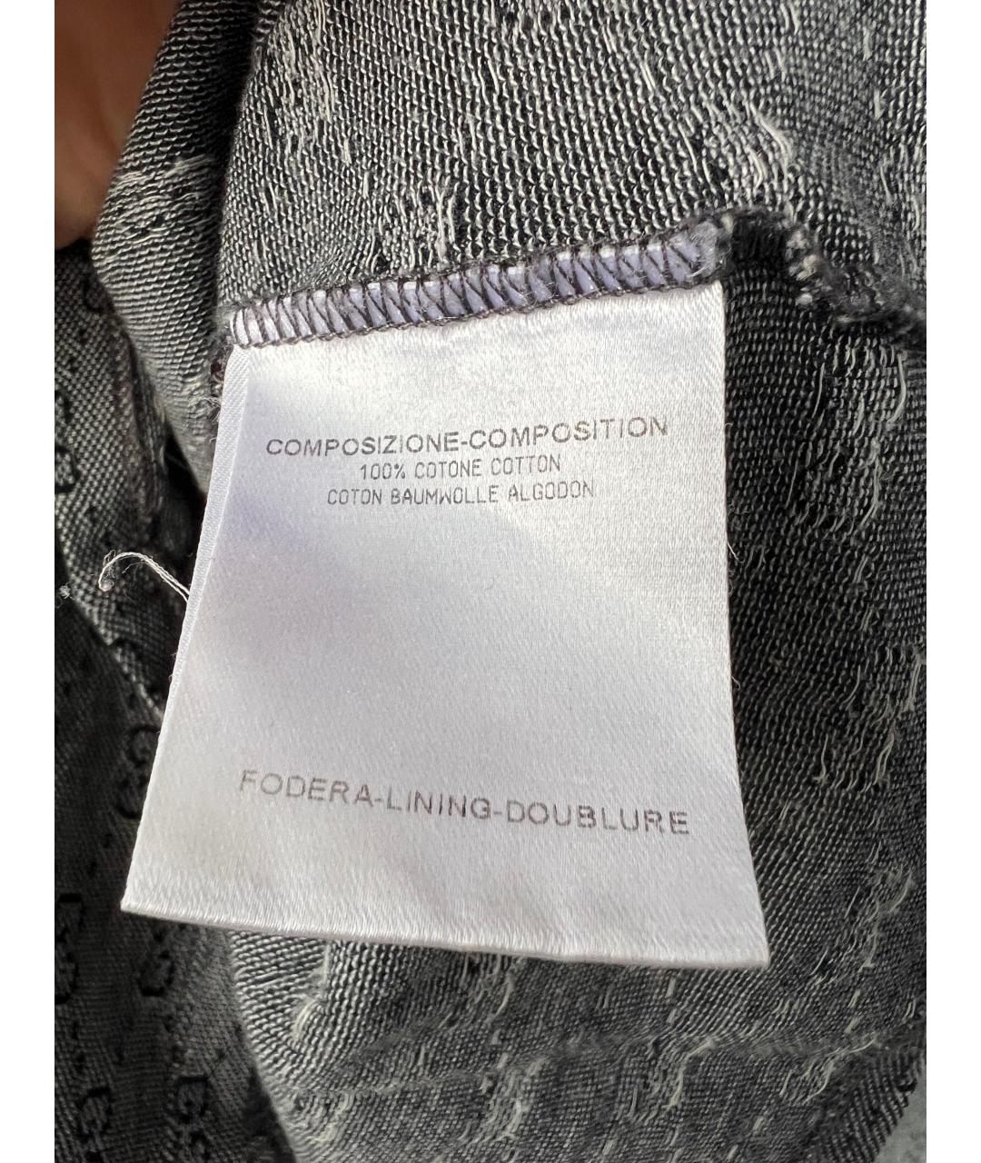 GUCCI Серое хлопковое поло с коротким рукавом, фото 5