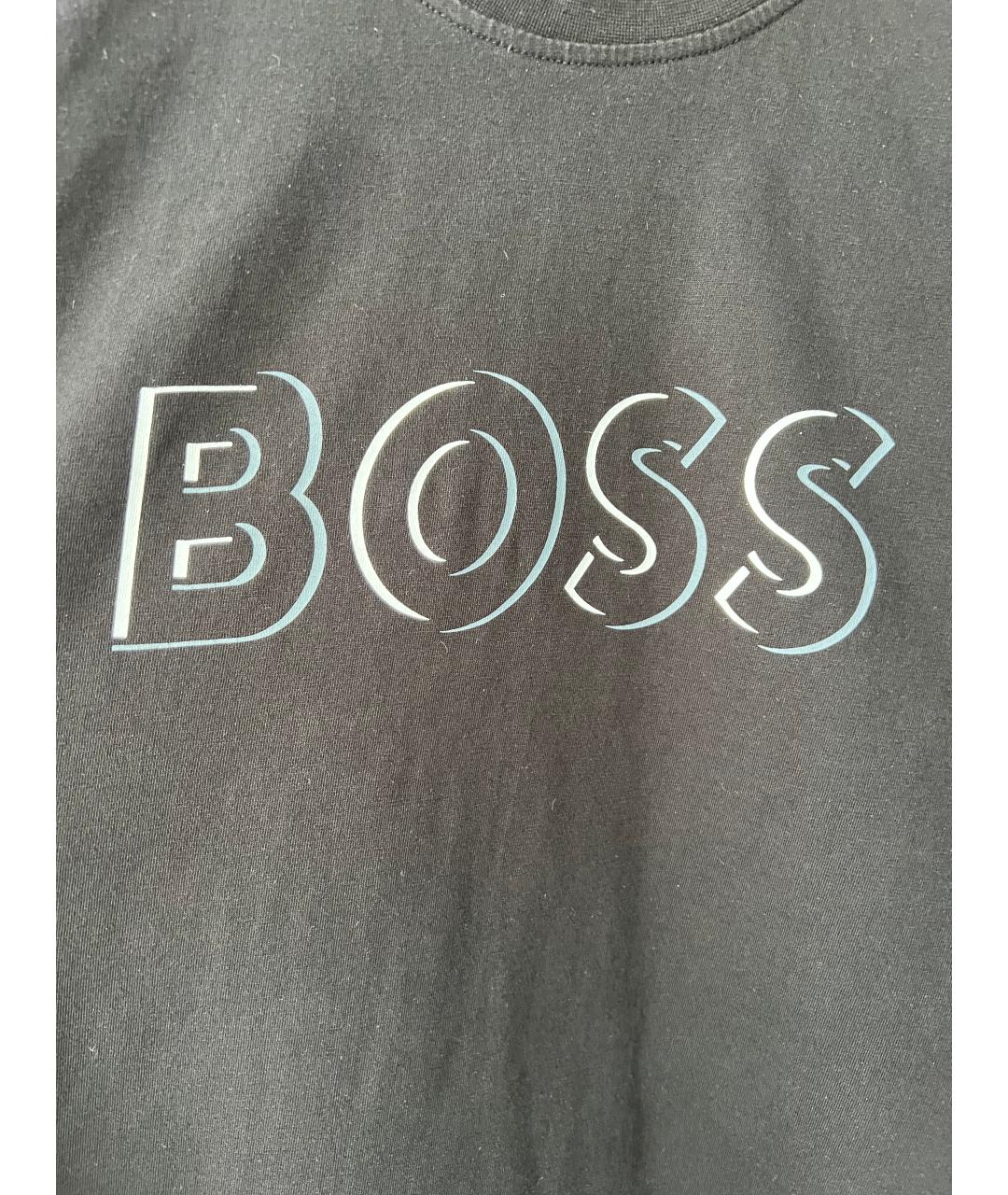 HUGO BOSS Черная хлопковая футболка, фото 2