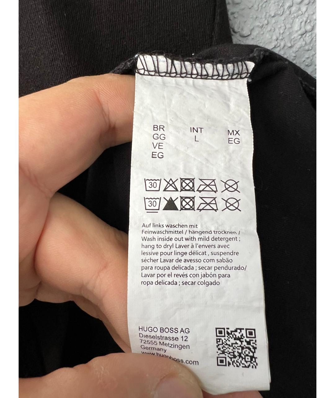 HUGO BOSS Черная хлопковая футболка, фото 4