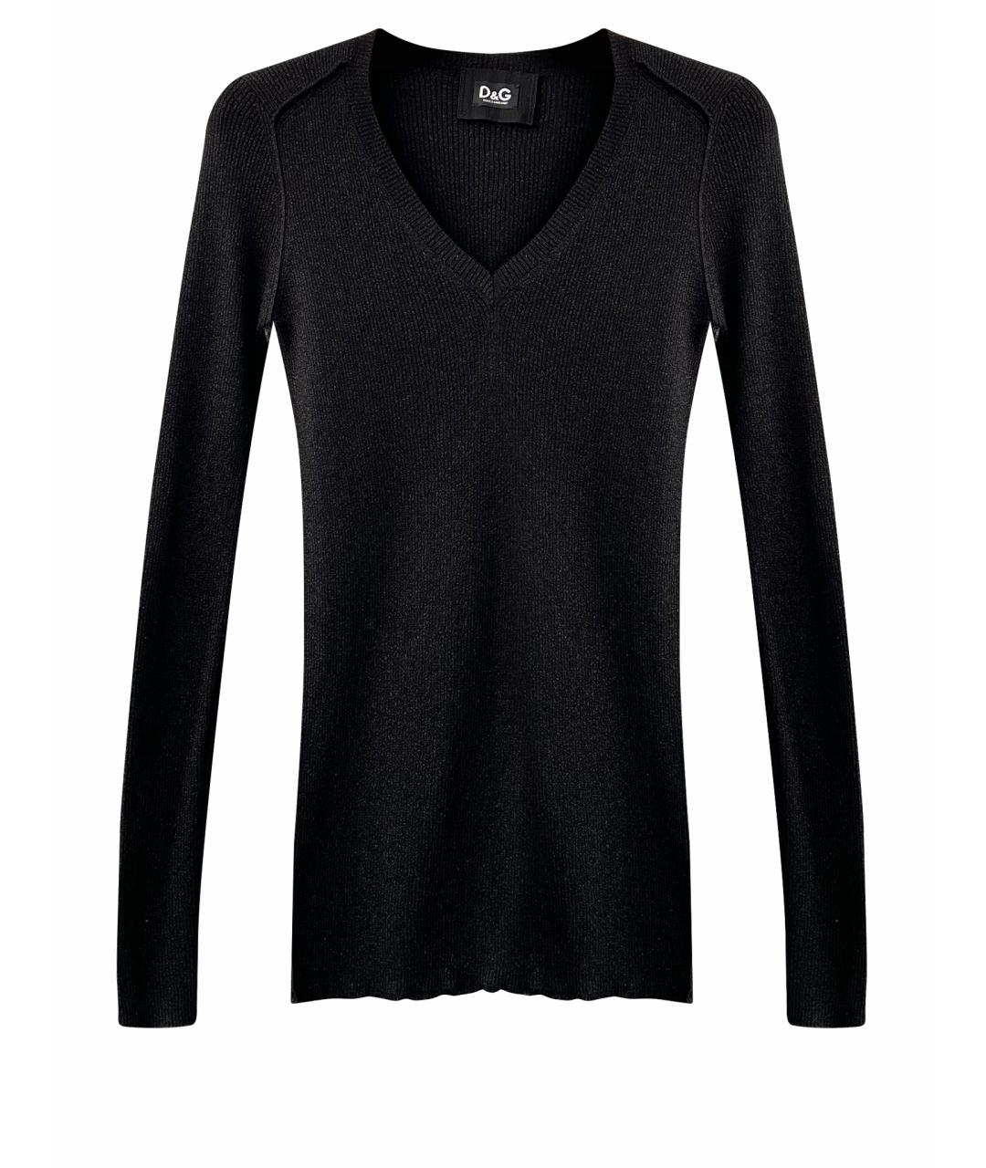 DOLCE&GABBANA Черный хлопковый джемпер / свитер, фото 1