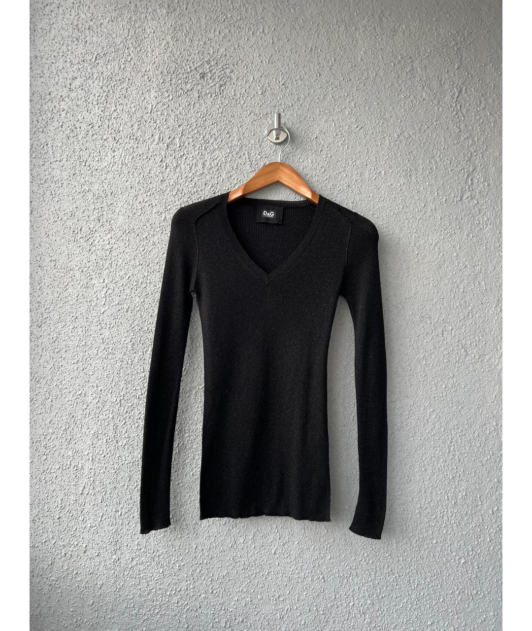 DOLCE&GABBANA Черный хлопковый джемпер / свитер, фото 5