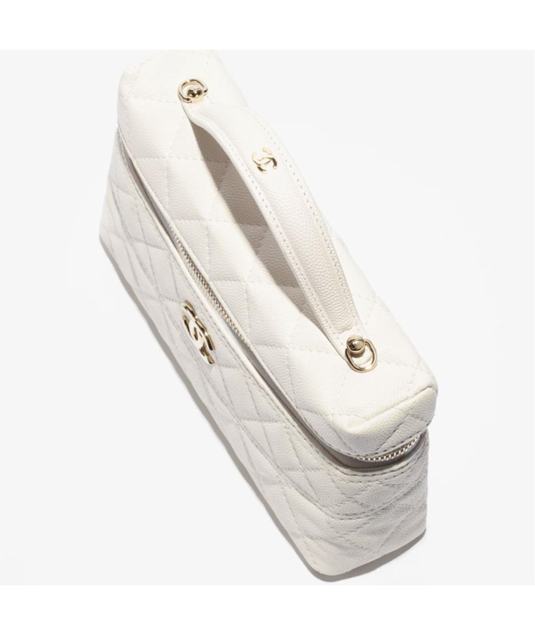 CHANEL Белая кожаная сумка через плечо, фото 4
