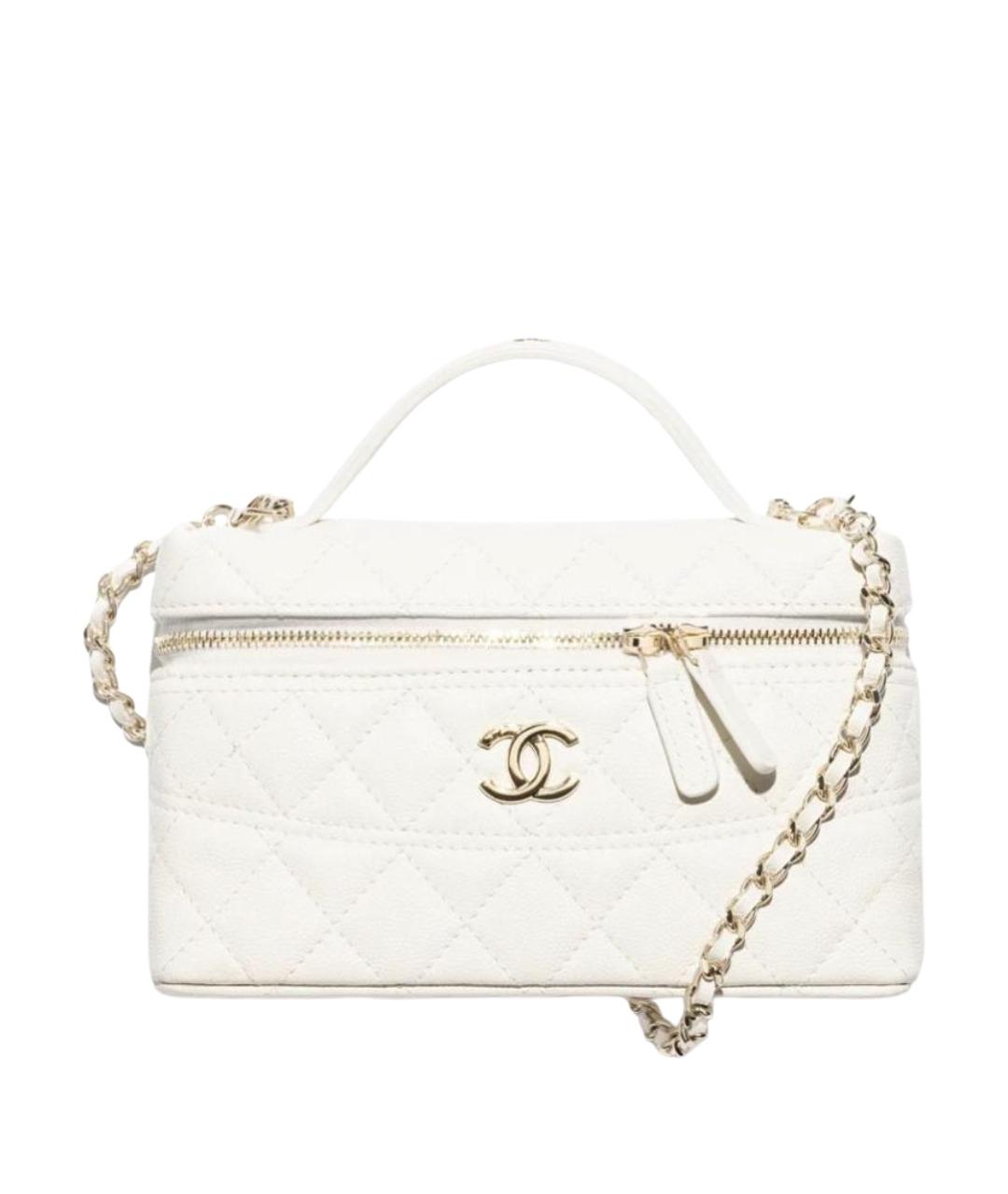 CHANEL Белая кожаная сумка через плечо, фото 1
