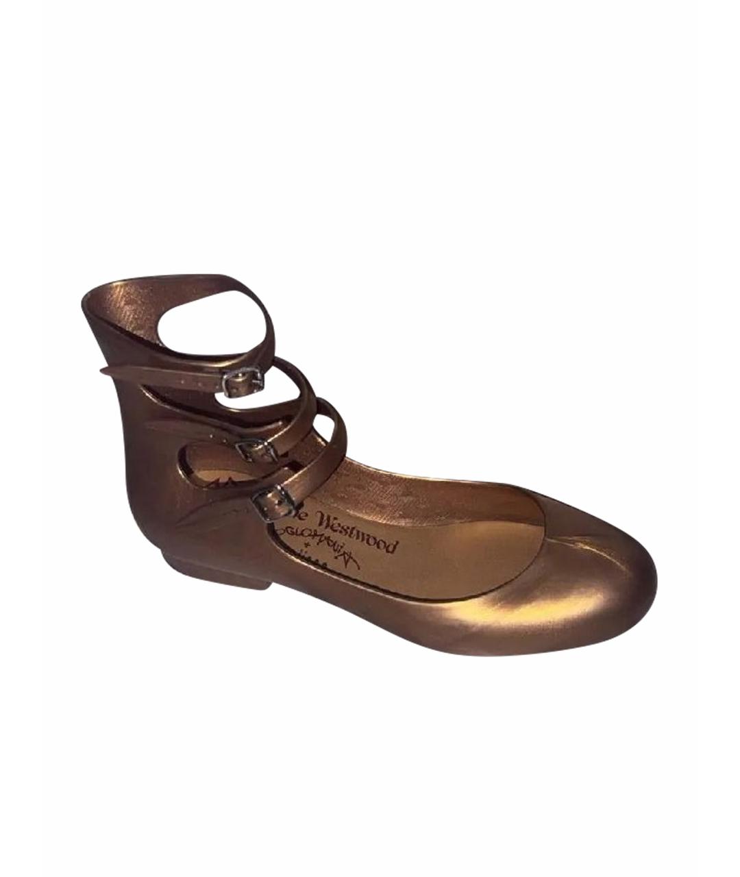 VIVIENNE WESTWOOD Золотые резиновые балетки, фото 1
