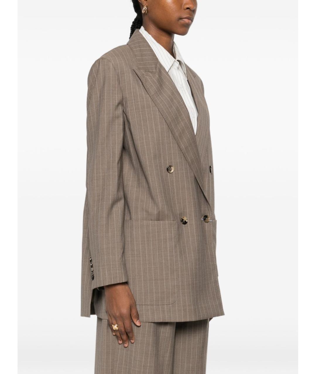 MAX MARA Коричневый шерстяной жакет/пиджак, фото 4