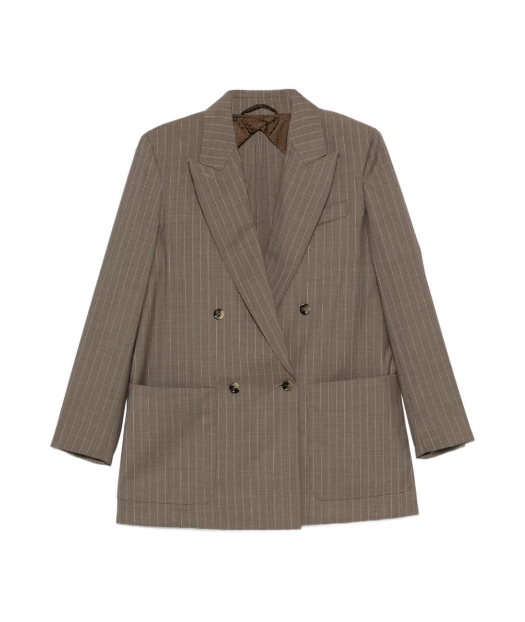 MAX MARA Коричневый шерстяной жакет/пиджак, фото 1