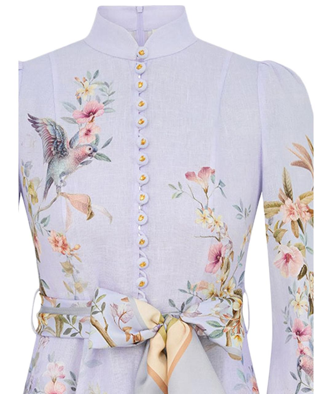 ZIMMERMANN Мульти льняное повседневное платье, фото 2