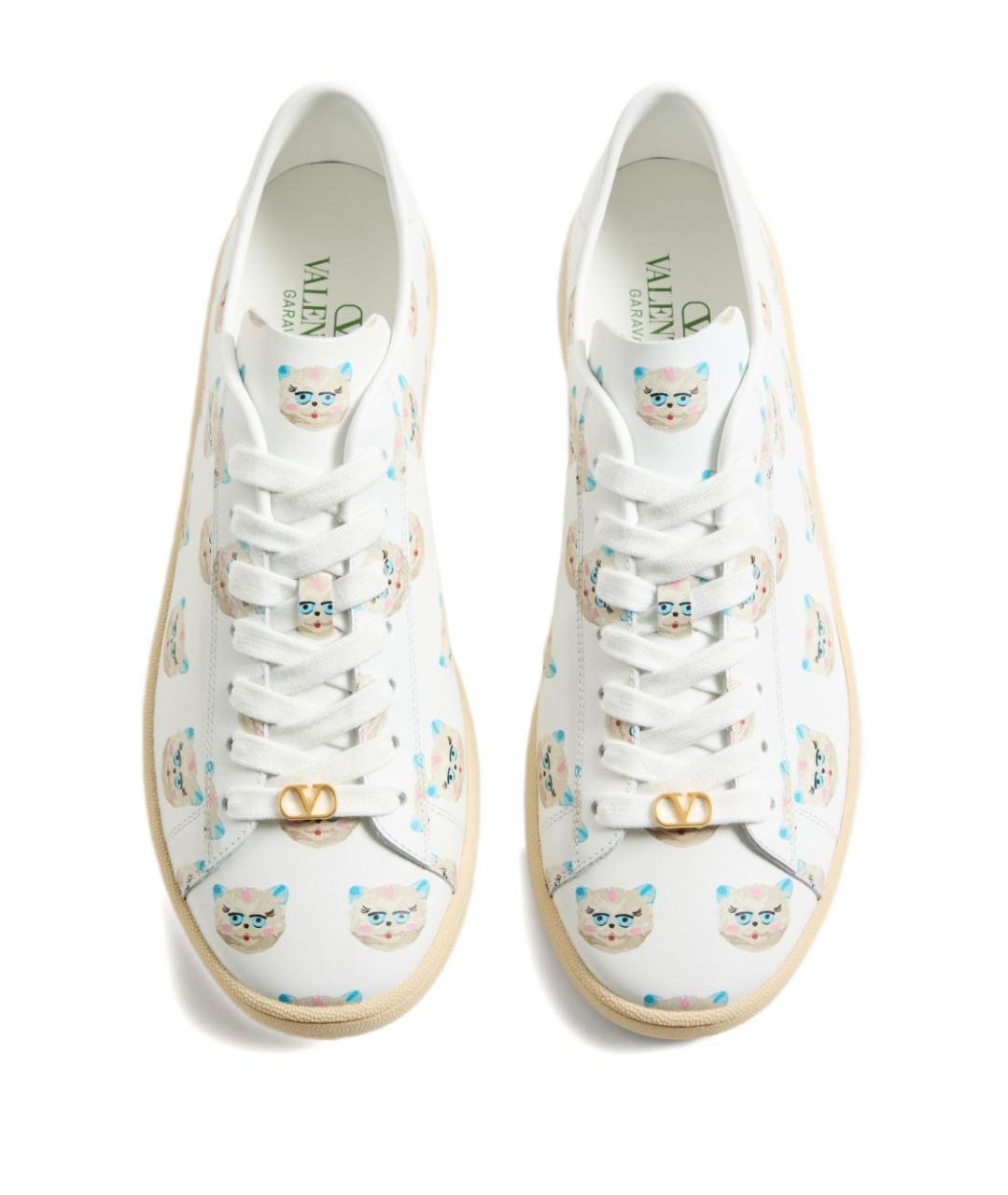 VALENTINO Белые кожаные низкие кроссовки / кеды, фото 7