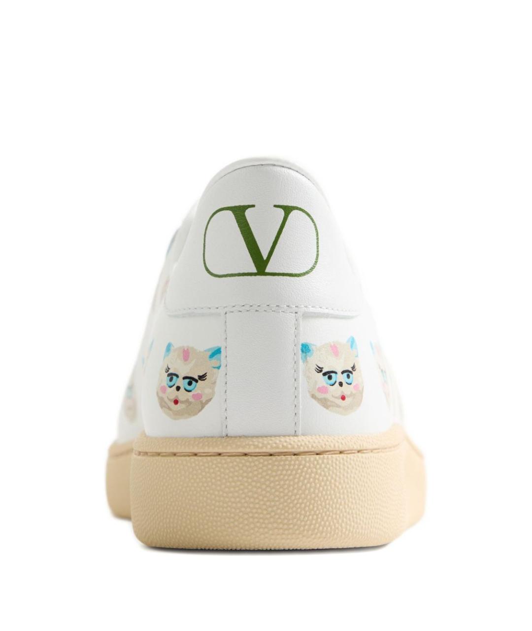VALENTINO Белые кожаные низкие кроссовки / кеды, фото 6