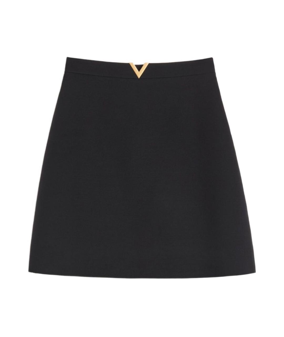 VALENTINO Черная шерстяная юбка мини, фото 1