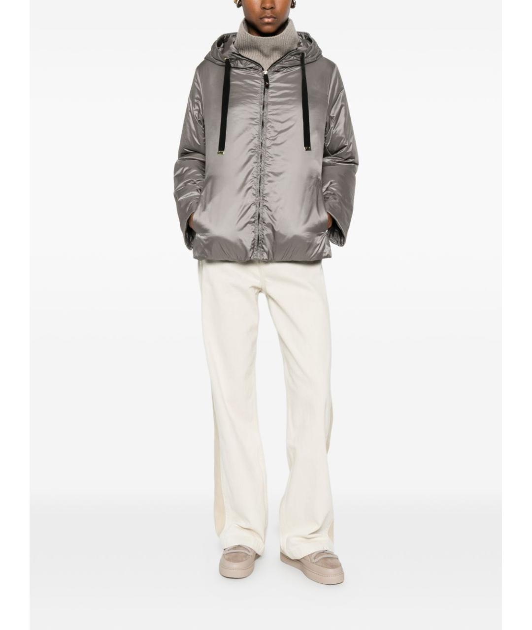MAX MARA Серая полиэстеровая куртка, фото 5