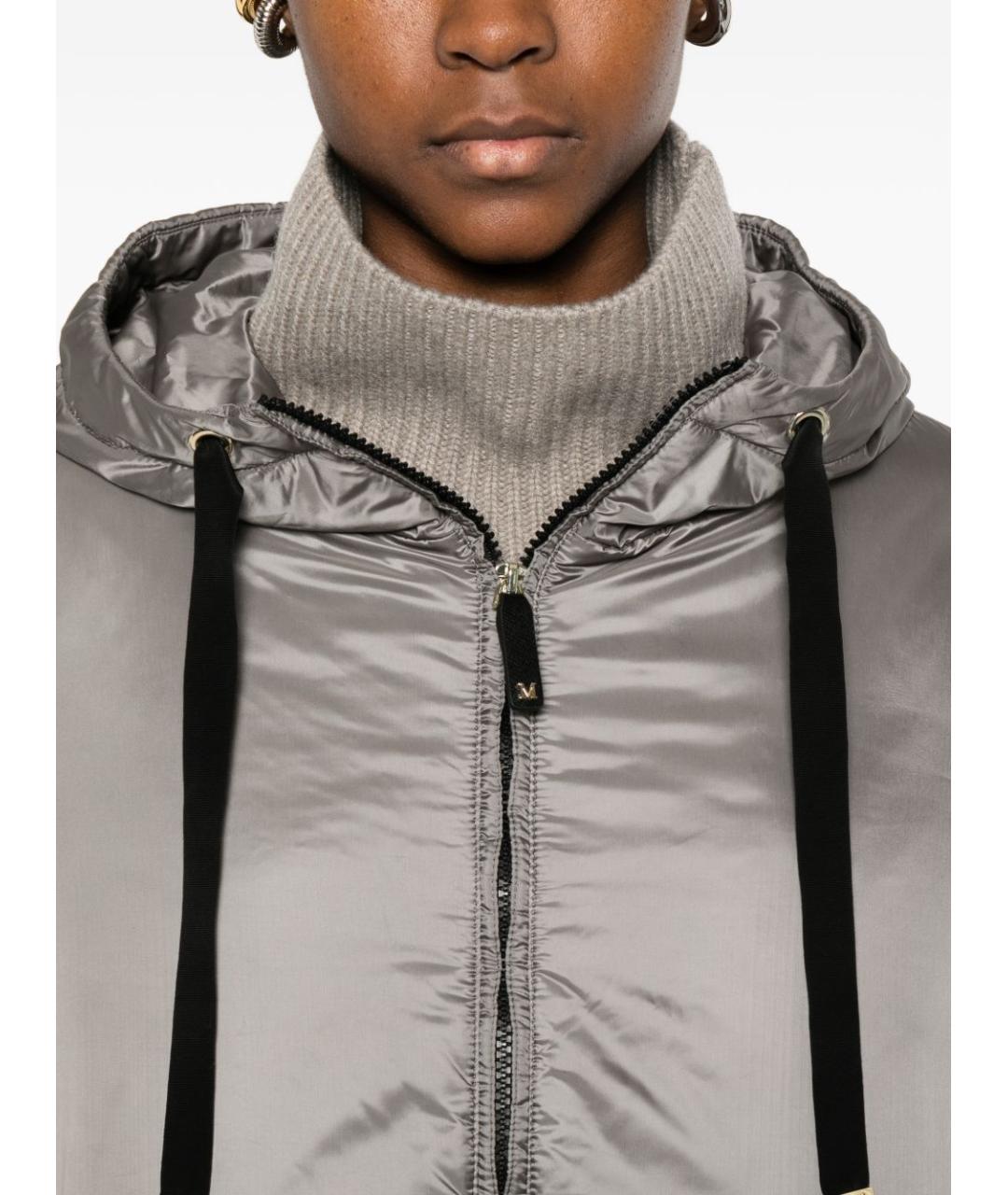 MAX MARA Серая полиэстеровая куртка, фото 4
