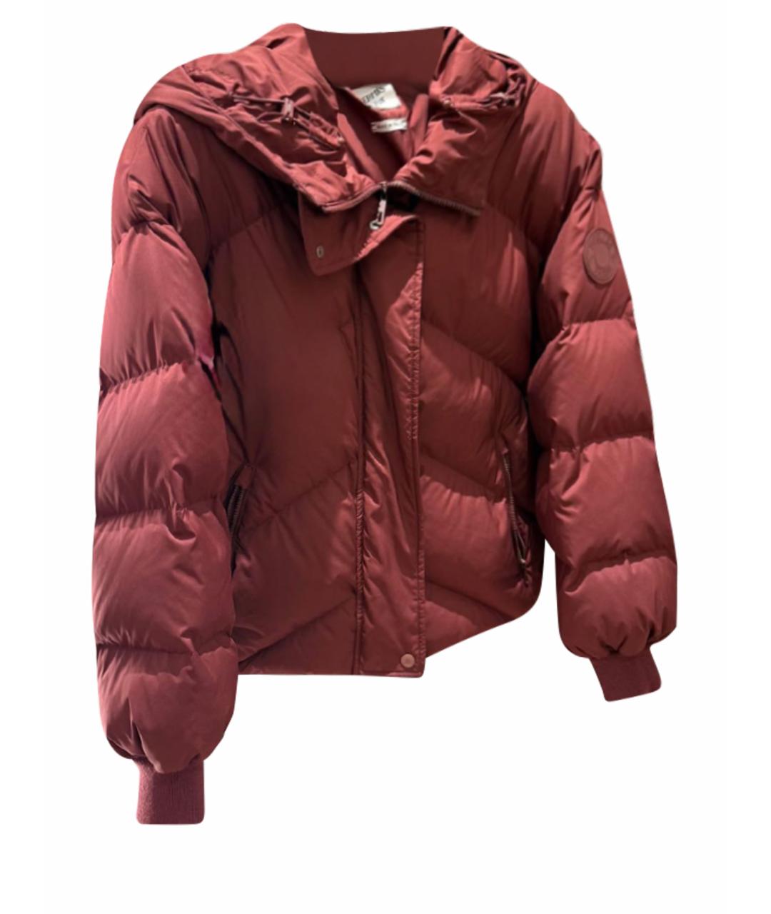 HERMES Бордовый полиэстеровый пуховик, фото 1