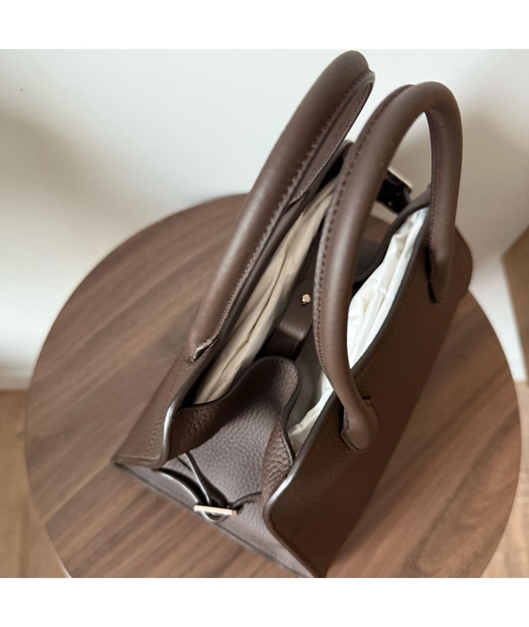 THE ROW Коричневая кожаная сумка на плечо, фото 4